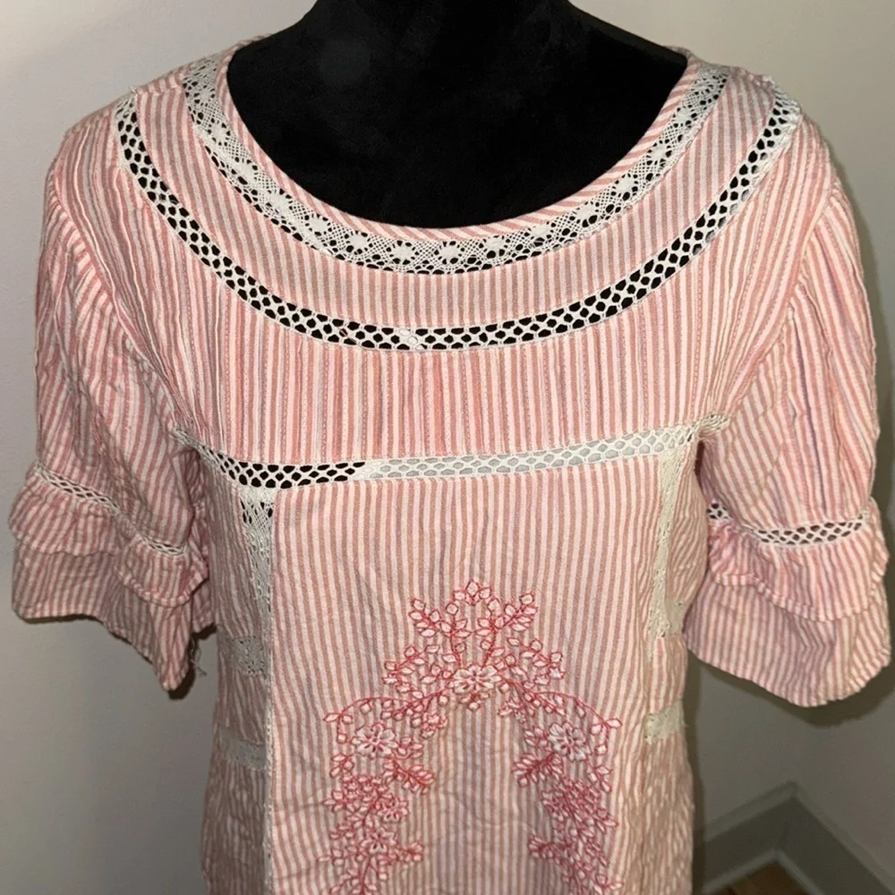 Free People Sunny Day Boho casual dress Gingham plaid cotton dress Sz S‎